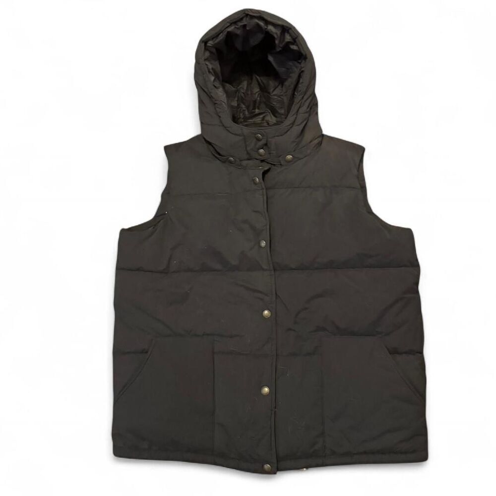 FatFace PrimaLoft Puffer Winter Vest Womens US 10 UK 14 Charcoal Gray Hooded NWT